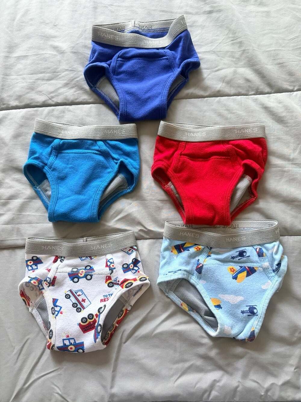 Hanes Toddler Boy Training Underwear Briefs Size 2T-3T 5 Pack